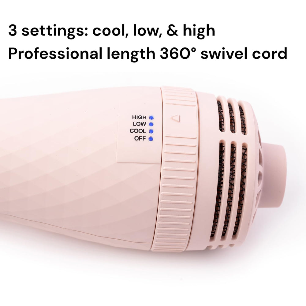 L'ANGE HAIR Le Volume travel design with swivel cord supports styling on the go.