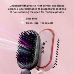 L'ANGE HAIR Mane Pass brush demonstrates negative ion technology to reduce frizz and boost shine.