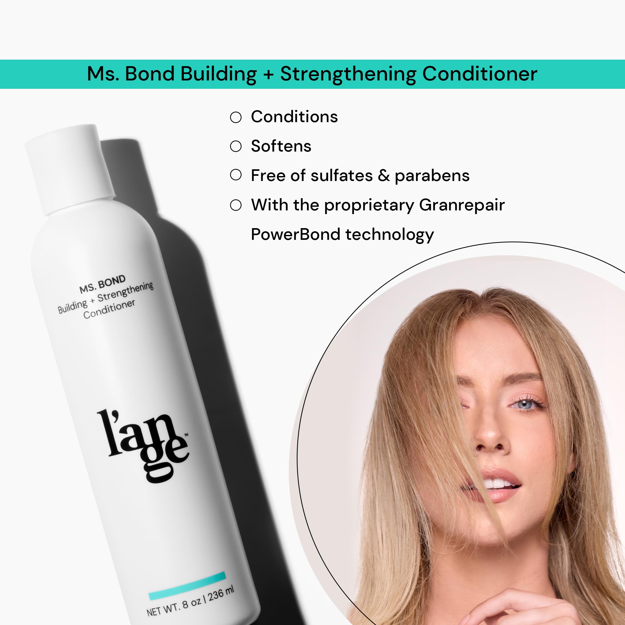L'ANGE HAIR Ms. Bond bottle pump demonstrates easy daily conditioning