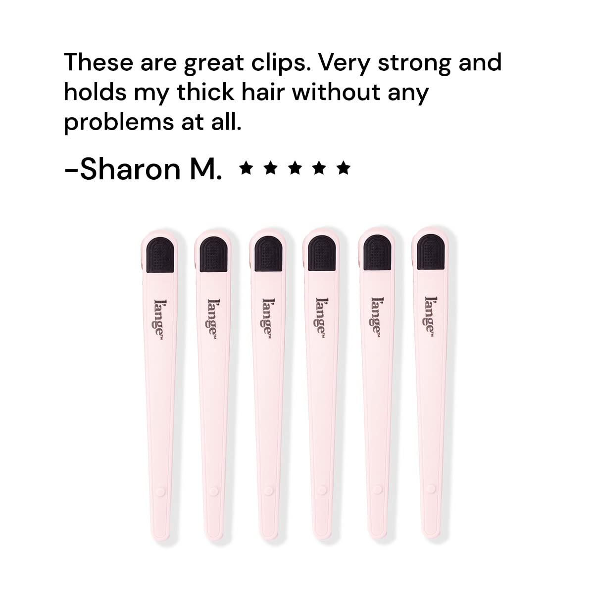 L'ANGE HAIR clip with non-slip grips for damp hair control.