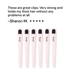L'ANGE HAIR clip with non-slip grips for damp hair control.