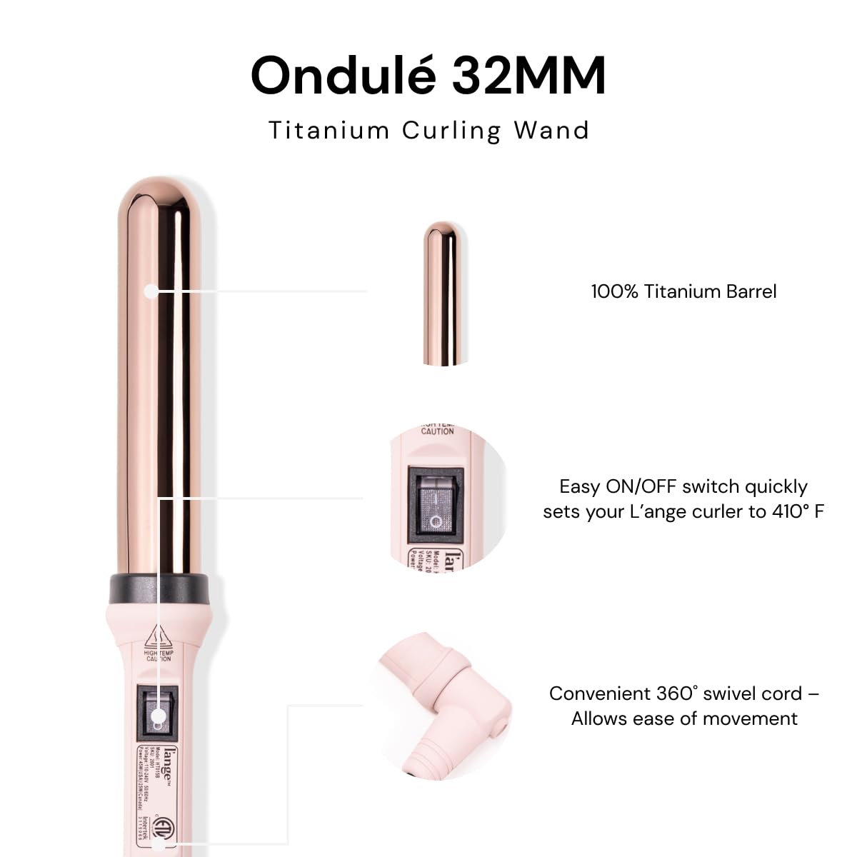 L'ANGE HAIR Ondulé two-barrel sizes offering windswept bombshell curls.