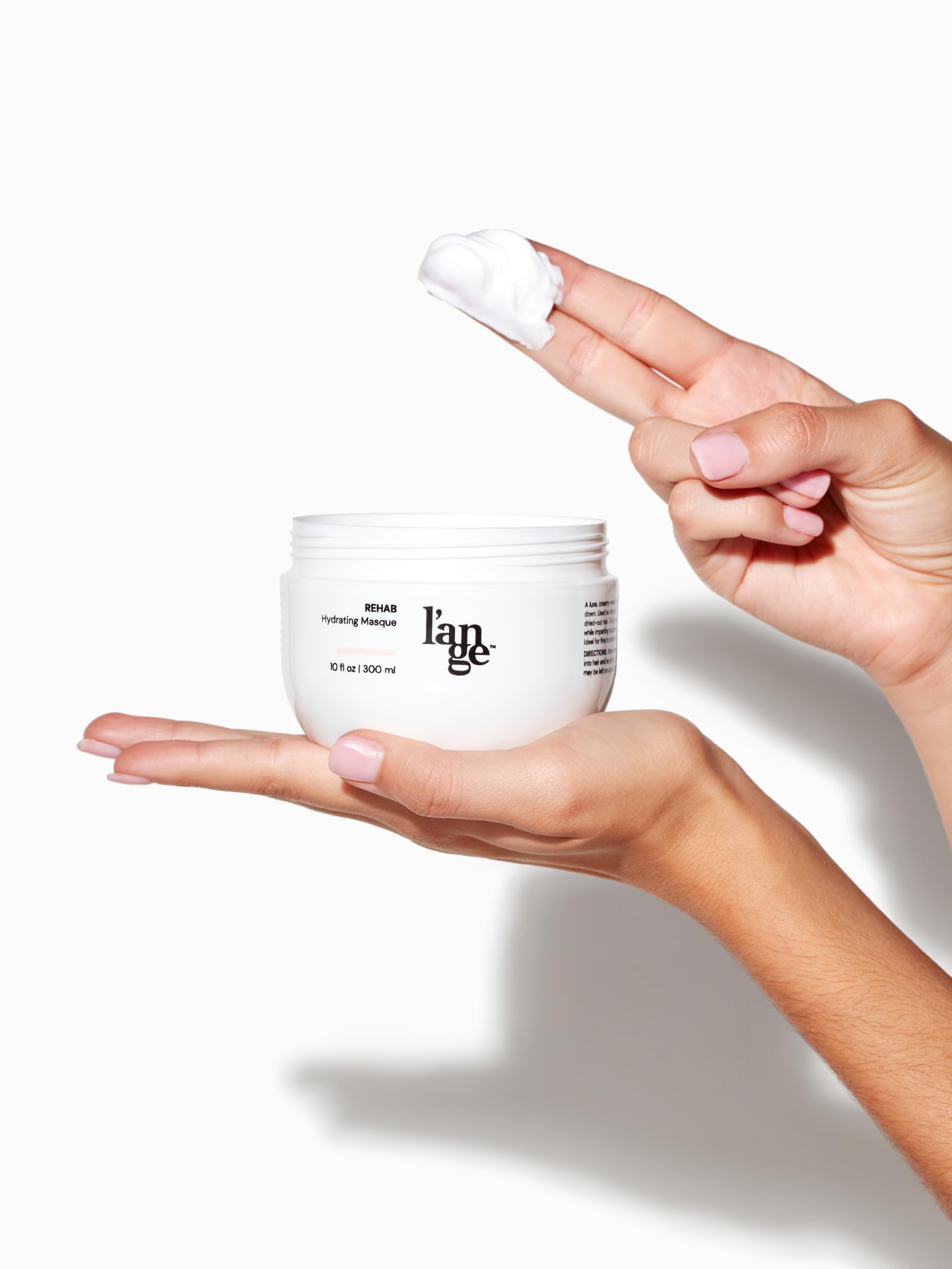 L'ANGE HAIR Rehab Hydrating Masque after-use gloss and manageability for all hair types.