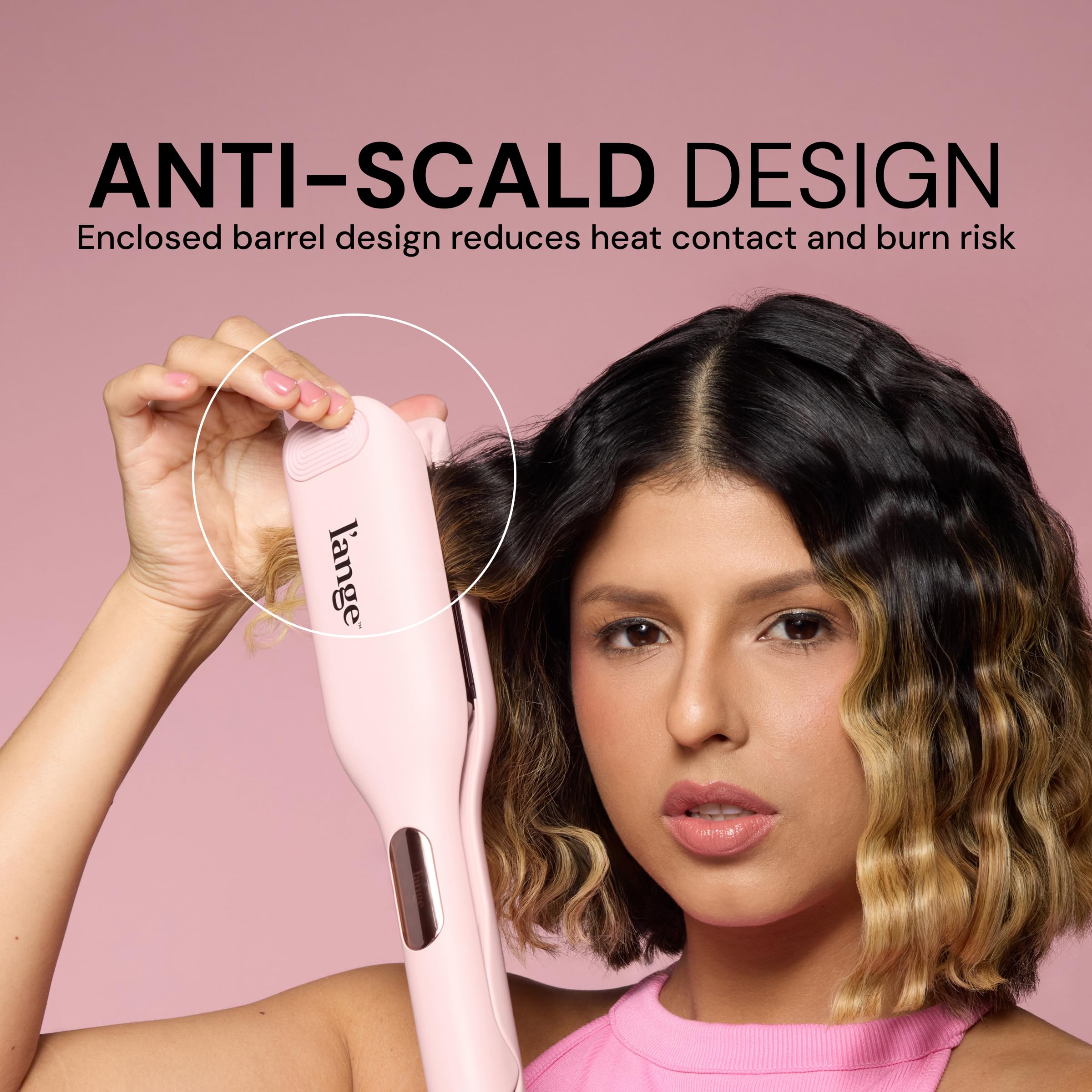 L'ANGE HAIR SculptWaver with negative-ion technology reduces frizz and adds shine