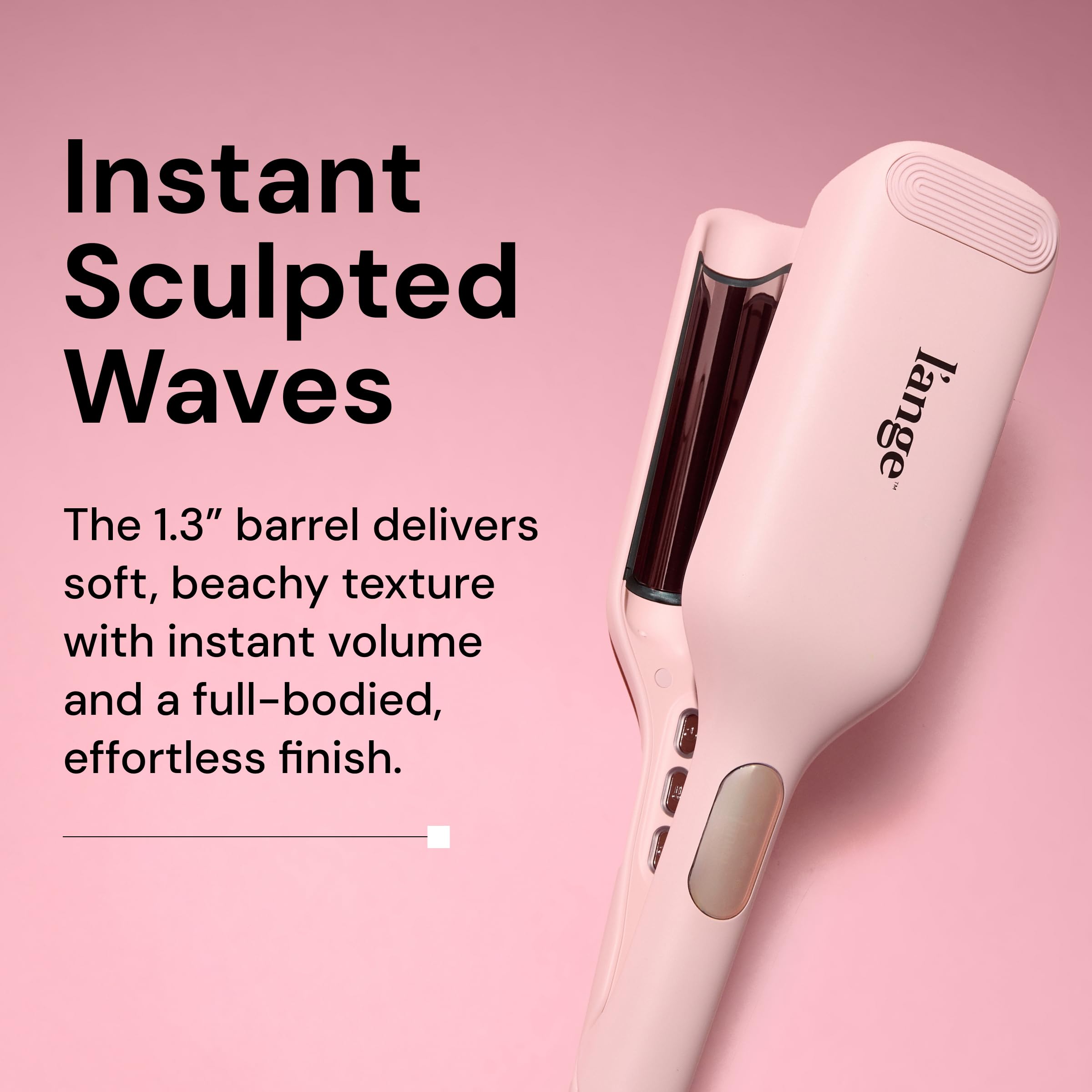 L'ANGE HAIR SculptWaver W-shaped barrel in action producing uniform waves
