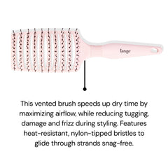 L'ANGE HAIR Siena wide vented brush brushing action illustrating snag-free styling.