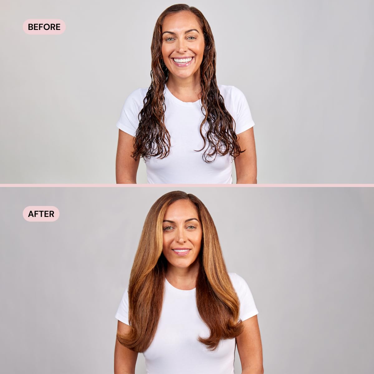 Lange-Hair Soleil with heat concentrator attached for targeted airflow and smoother results.