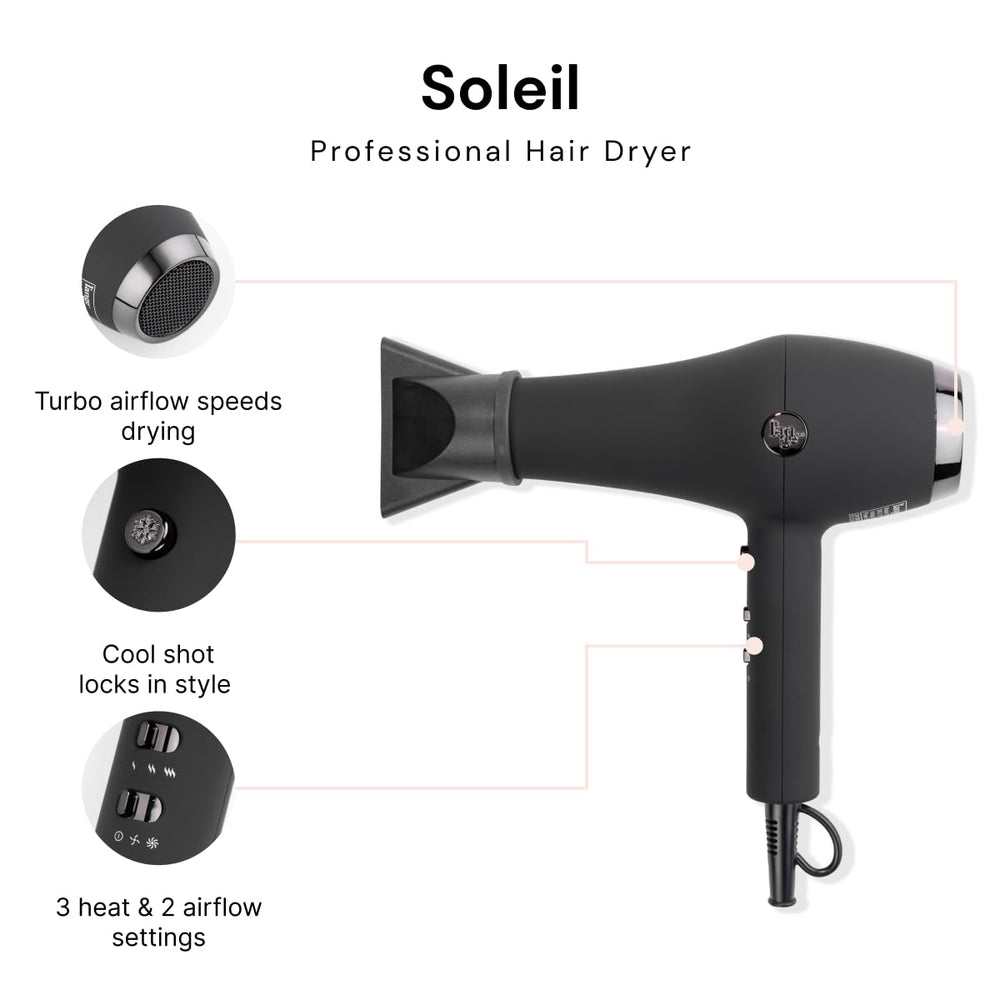 Lange-Hair Soleil hair dryer side control panel enables precise temperature adjustments.