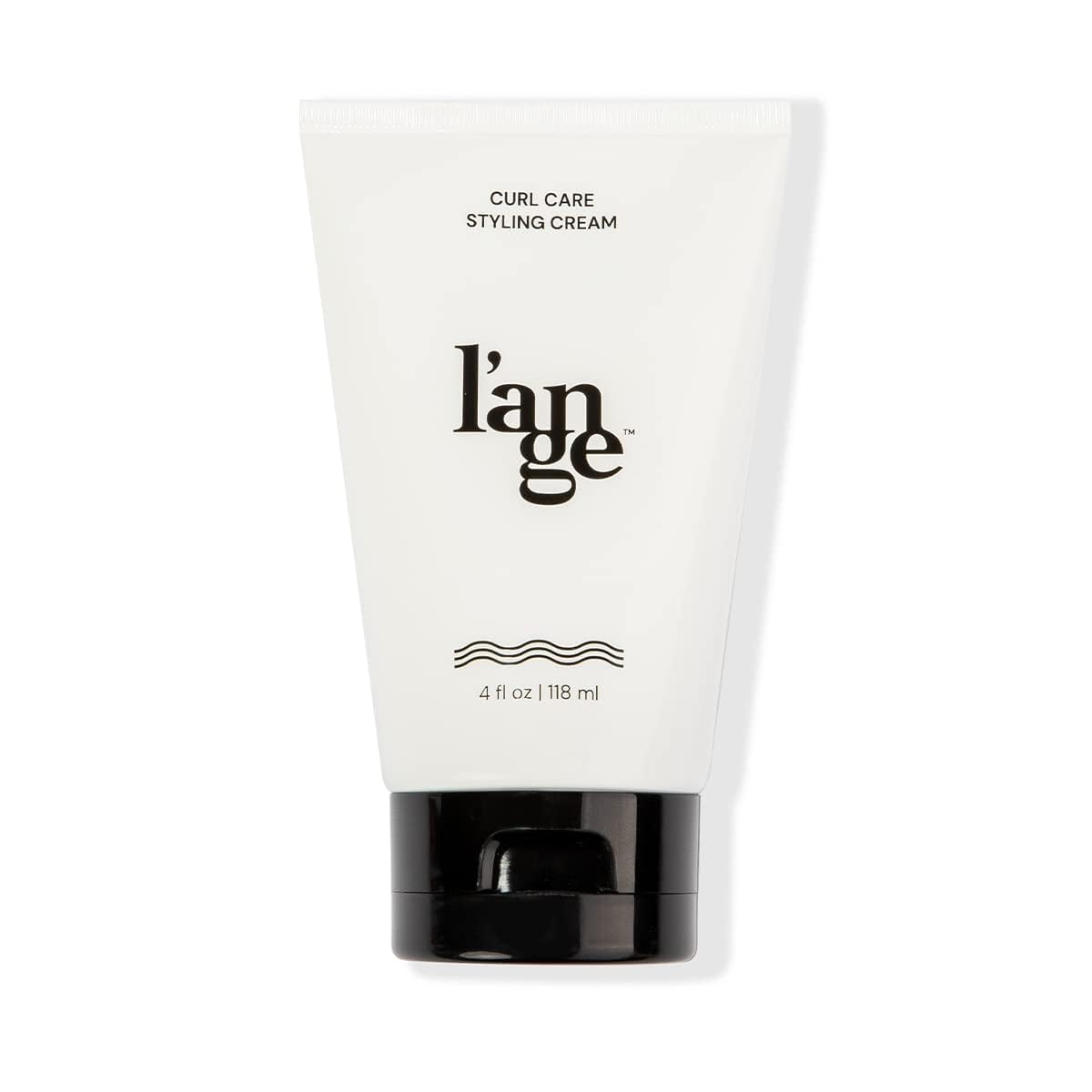 L'ANGE Hair Styling Cream curly bottle demonstrates curl definition and hydration.