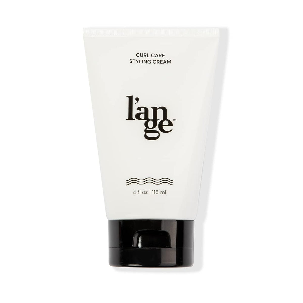 L'ANGE Hair Styling Cream curly bottle demonstrates curl definition and hydration.