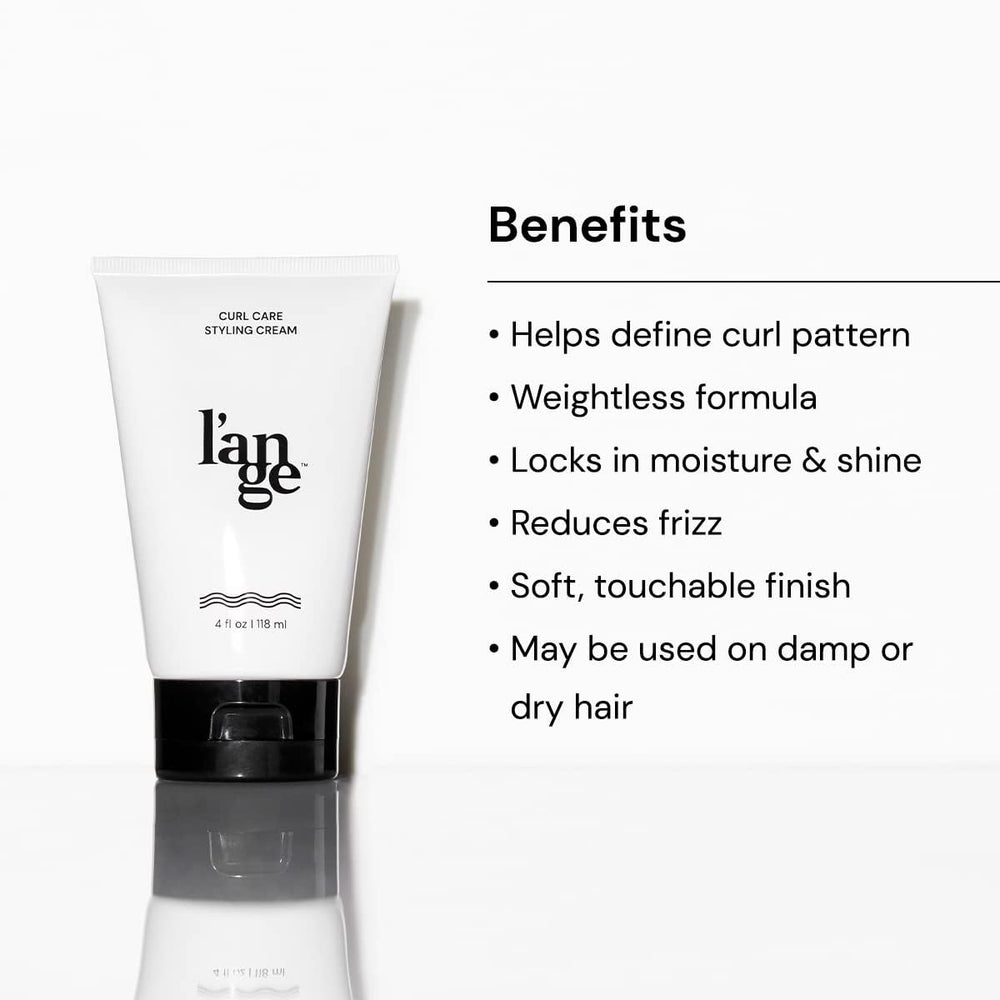 L'ANGE Hair Styling Cream frizz control close-up shows smooth strands.