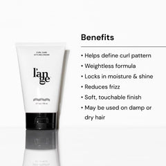 L'ANGE Hair Styling Cream frizz control close-up shows smooth strands.