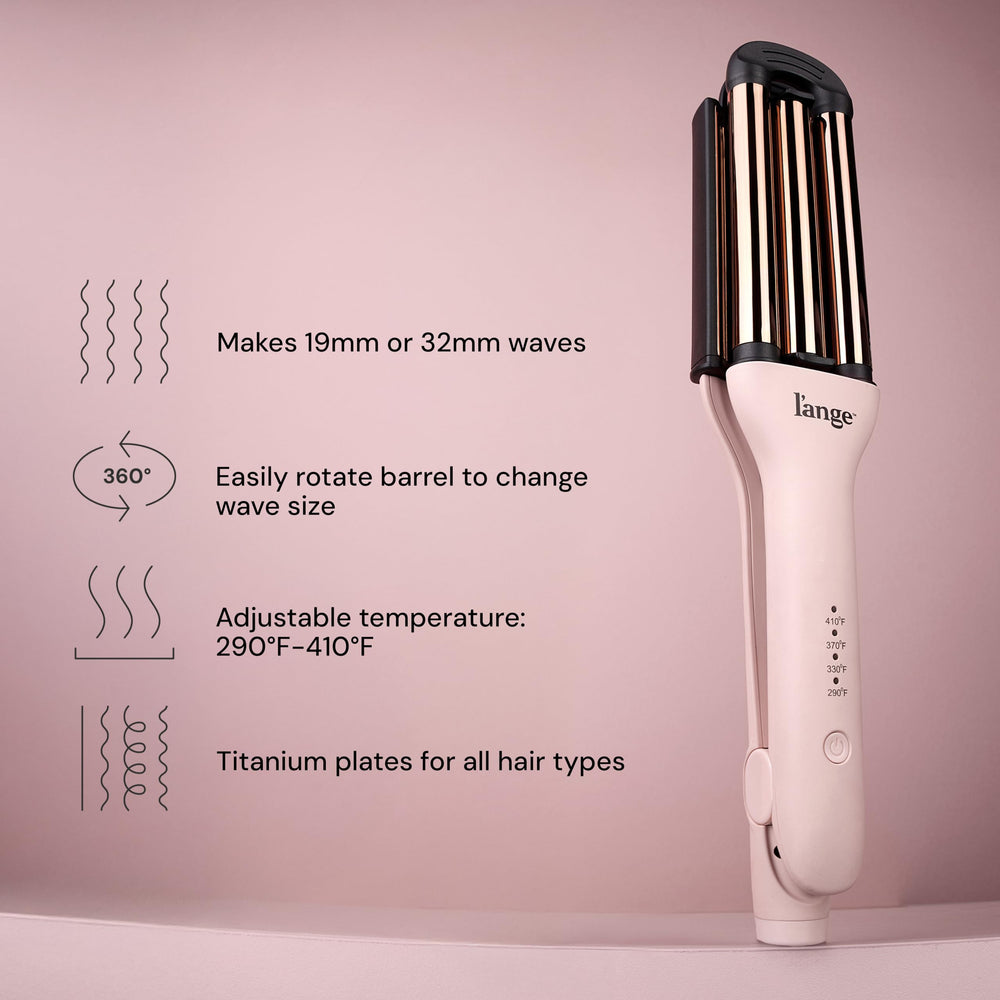 L'ANGE Hair VersaWaver 19mm waves barrel for tight, defined crimps.