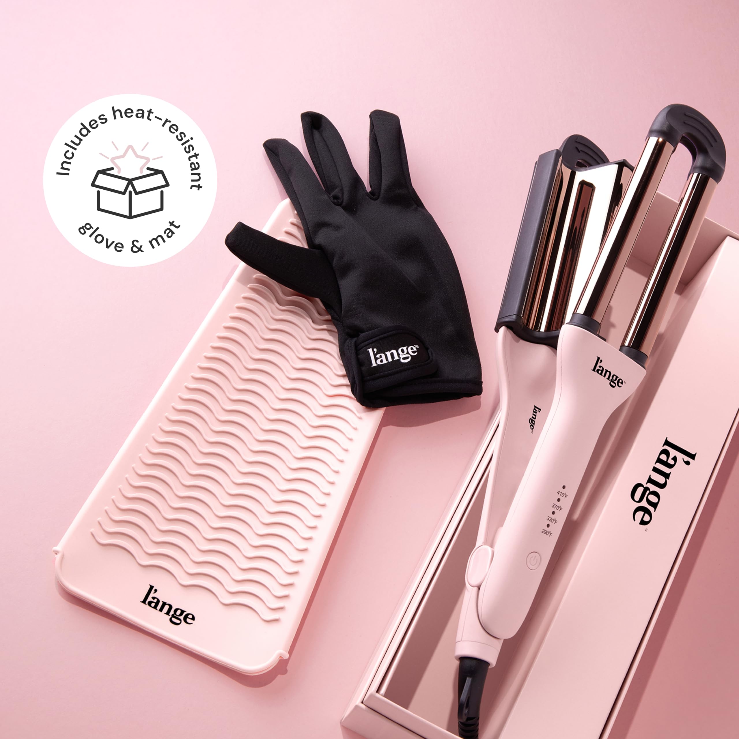 L'ANGE Hair VersaWaver clamp lock and storage pouch keep styling tidy.