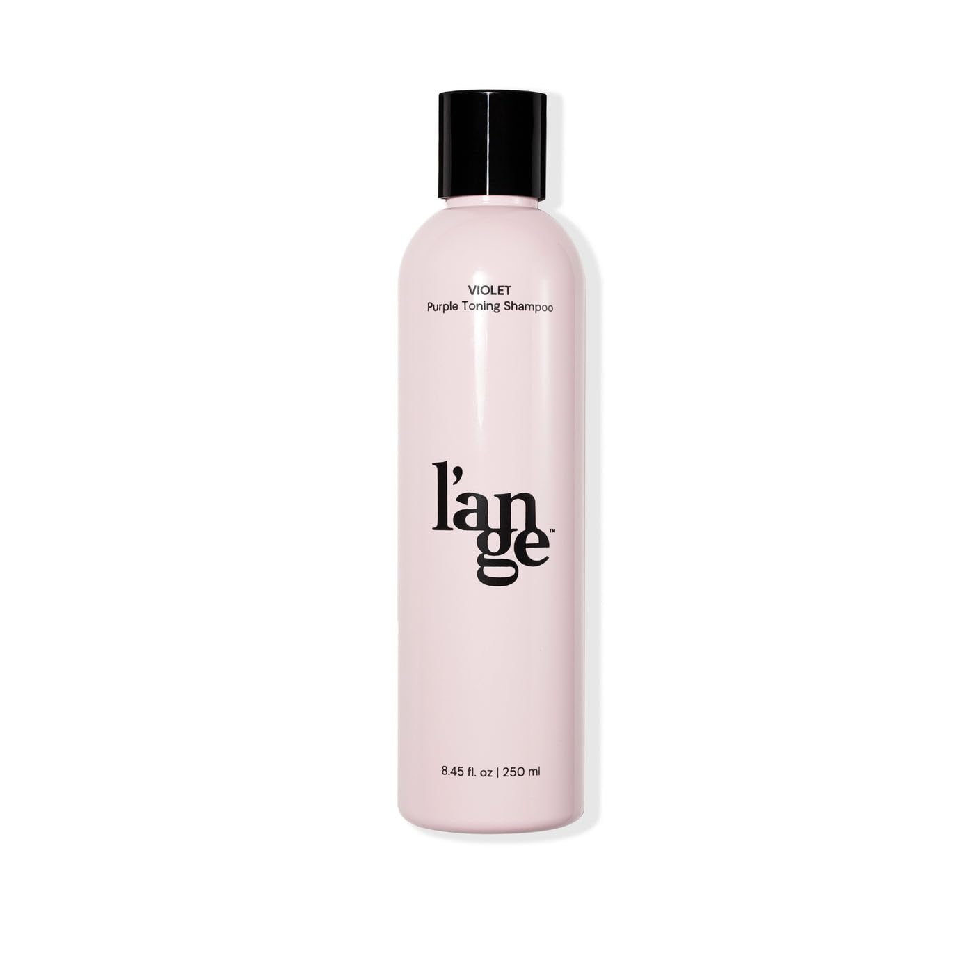 L'ANGE HAIR Violet Purple Toning Shampoo bottle neutralizes brassiness for cooler blonde tones.