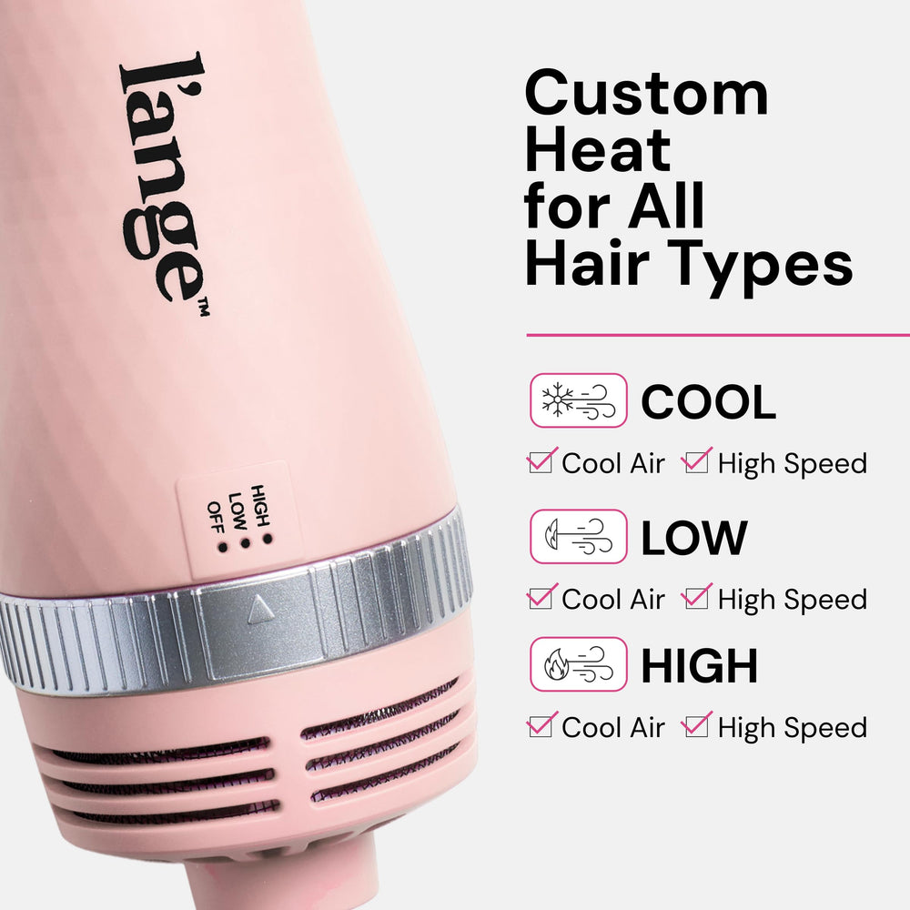 L'ANGE HAIR VolumeBoost 60mm barrel closeup shows ceramic coating for smooth, even heat.