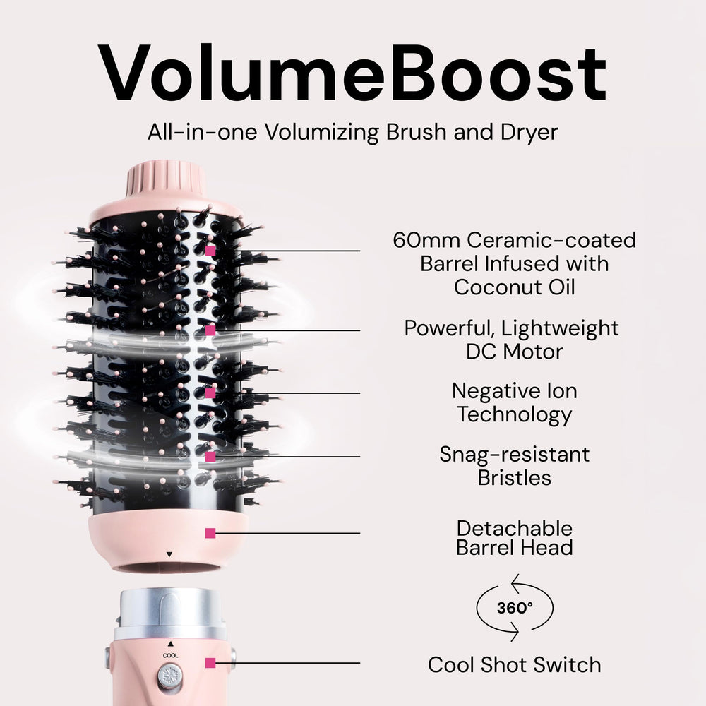 L'ANGE HAIR VolumeBoost 60mm side view emphasizes ergonomic grip for comfortable styling sessions.