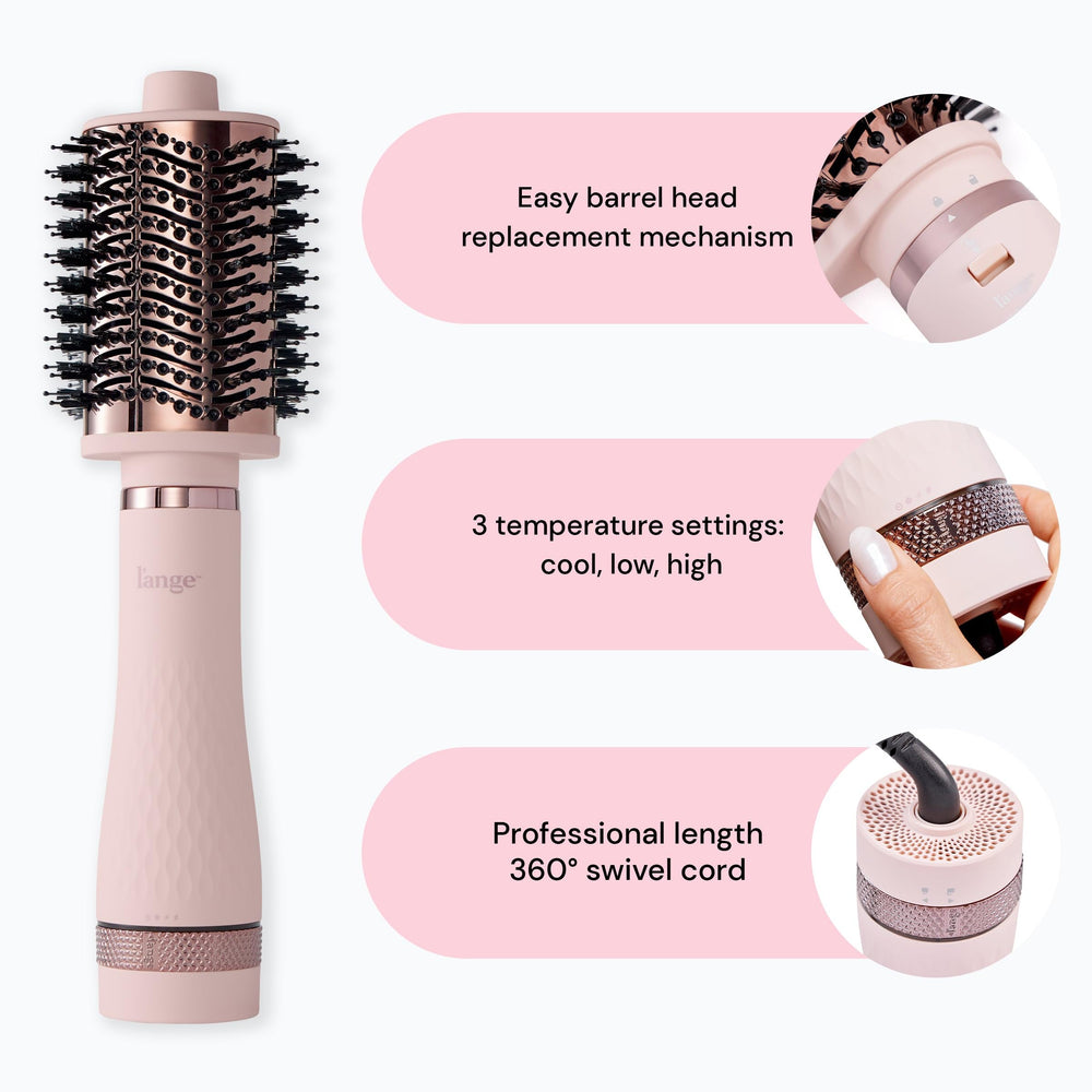 L'ANGE HAIR interchangeable 43mm round attachment for versatile styling on lengths.