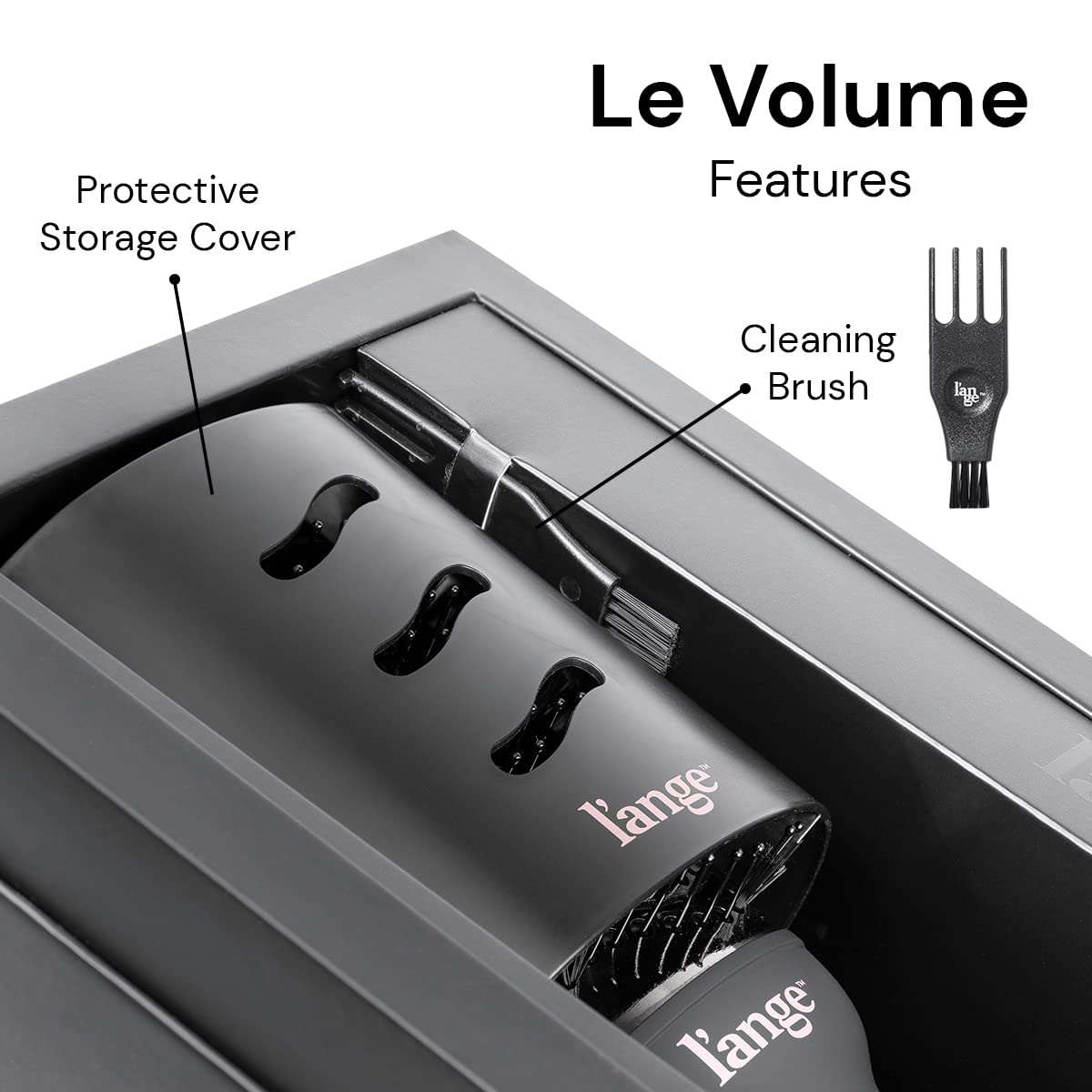 L'ANGE HAIR Le Volume protective cover and cleaning brush for on-the-go care