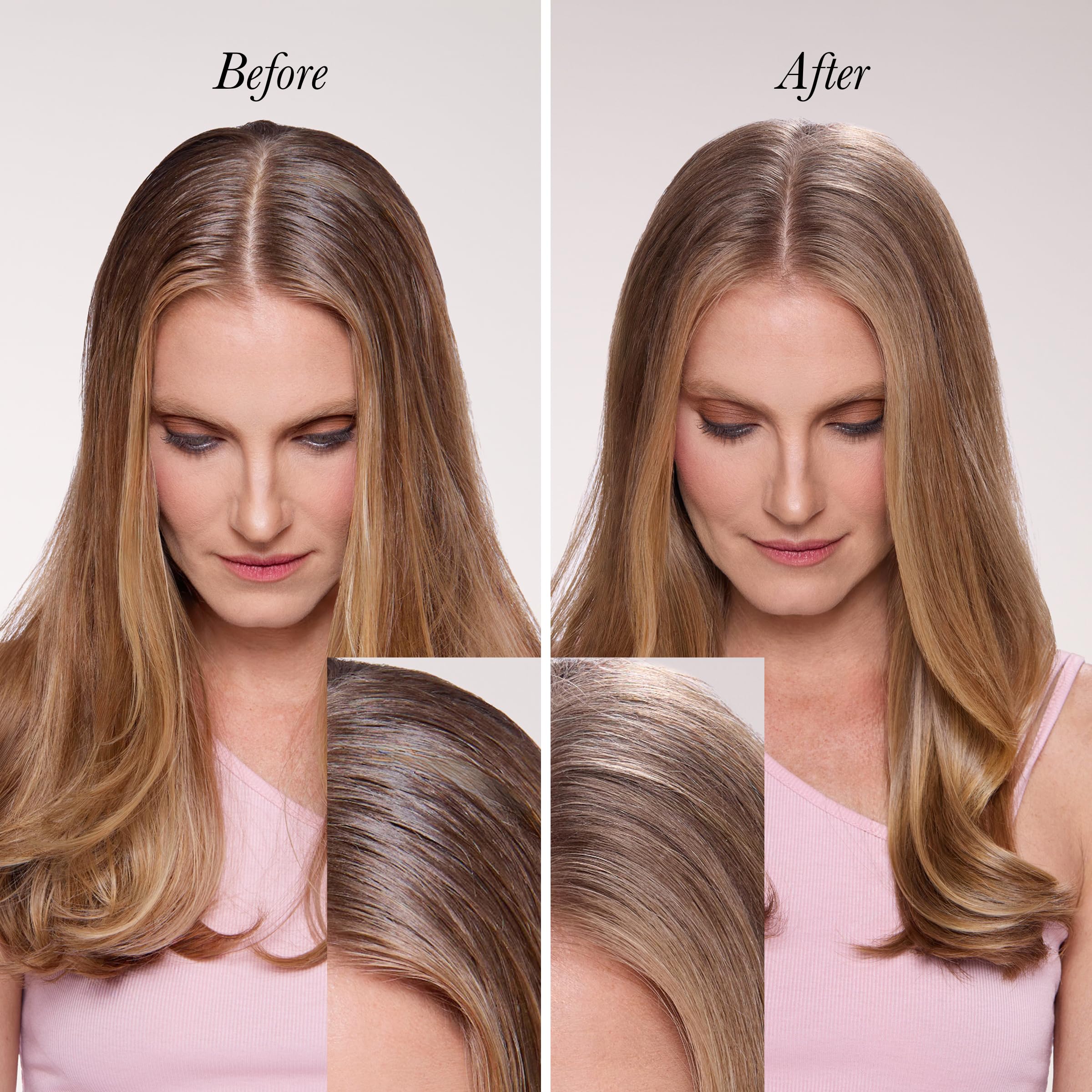 L'ANGE HAIR Style Revival dispensing action demonstrates lightweight oil absorption.