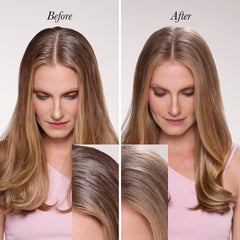 L'ANGE HAIR Style Revival dispensing action demonstrates lightweight oil absorption.