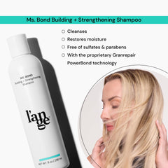 Langehair Ms. Bond Shampoo packaging highlights premium bond-building hair treatment.