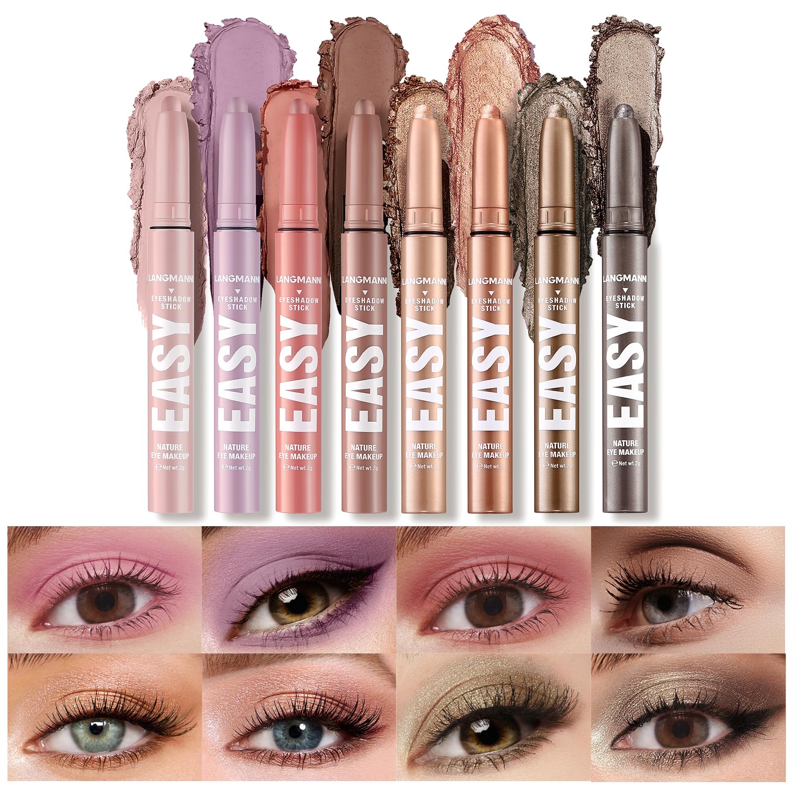 LANGMANNI Eyeshadow Stick creamy texture close-up highlights smooth glide and buildable color