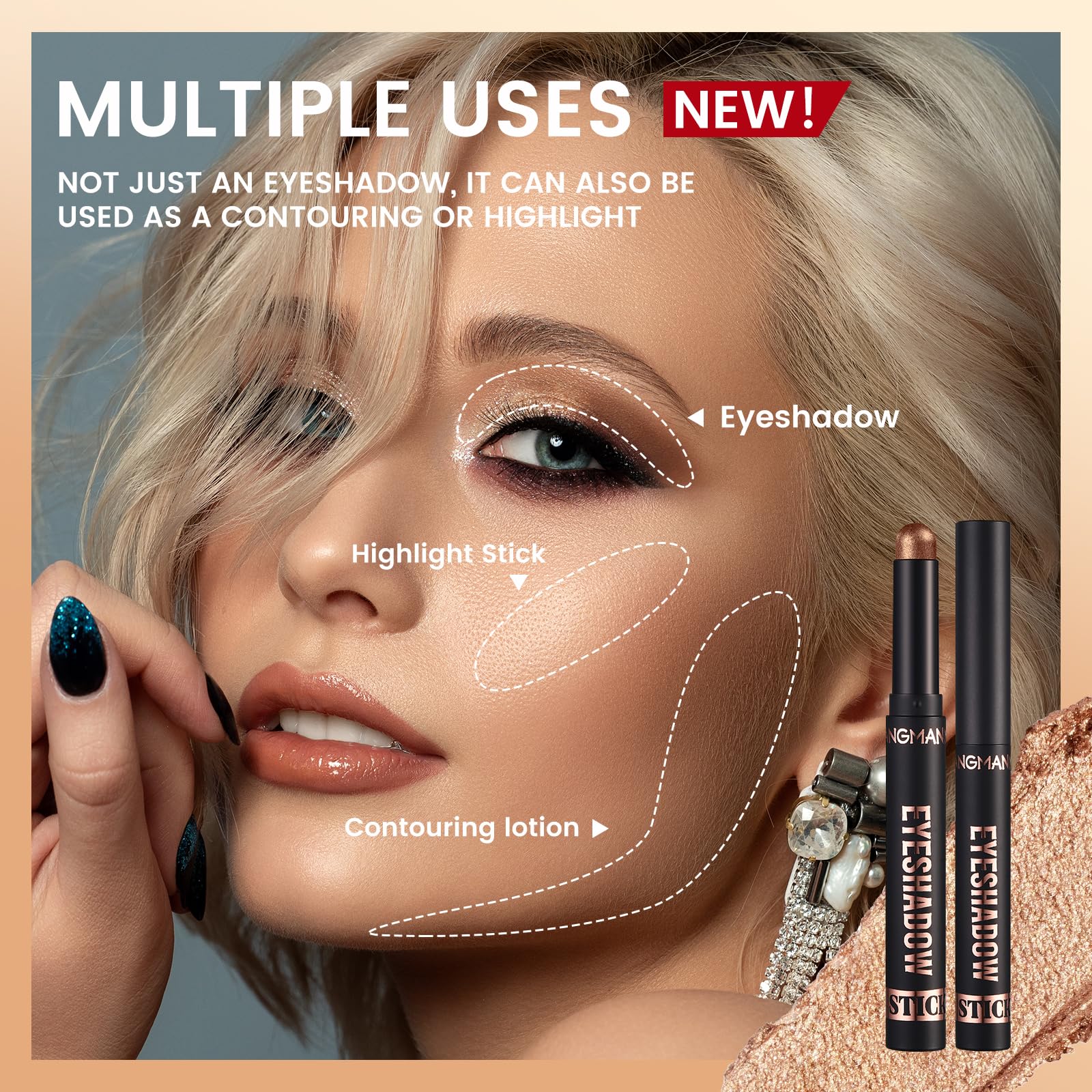 LANGMANNI dual-use stick for contour and highlight with precise lines