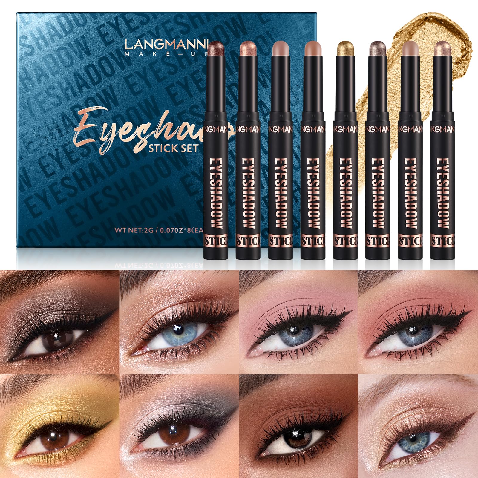 LANGMANNI smooth-glide eyeshadow-stick close-up showing silky texture and easy application