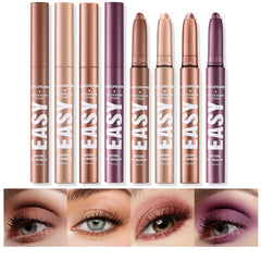 LANGMANNI Eyeshadow Stick swatches show natural to shimmer shades for day-to-night looks.