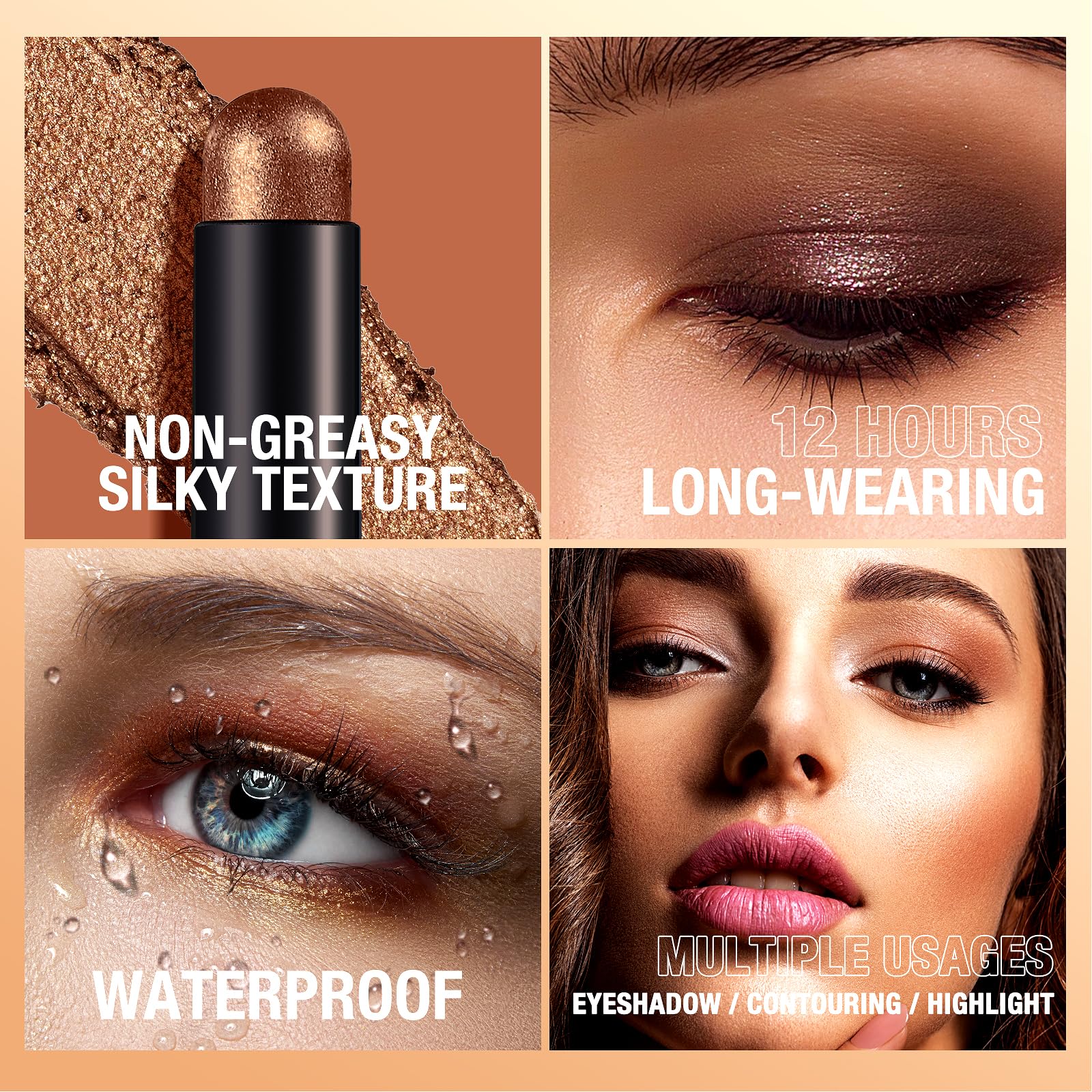 LANGMANNI waterproof long-wear formula swatch demonstrates durable eye color