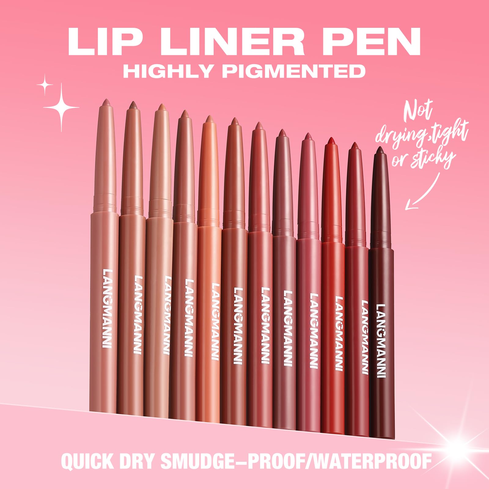 LANGMANNI lip liners deliver high pigment for bold color payoff