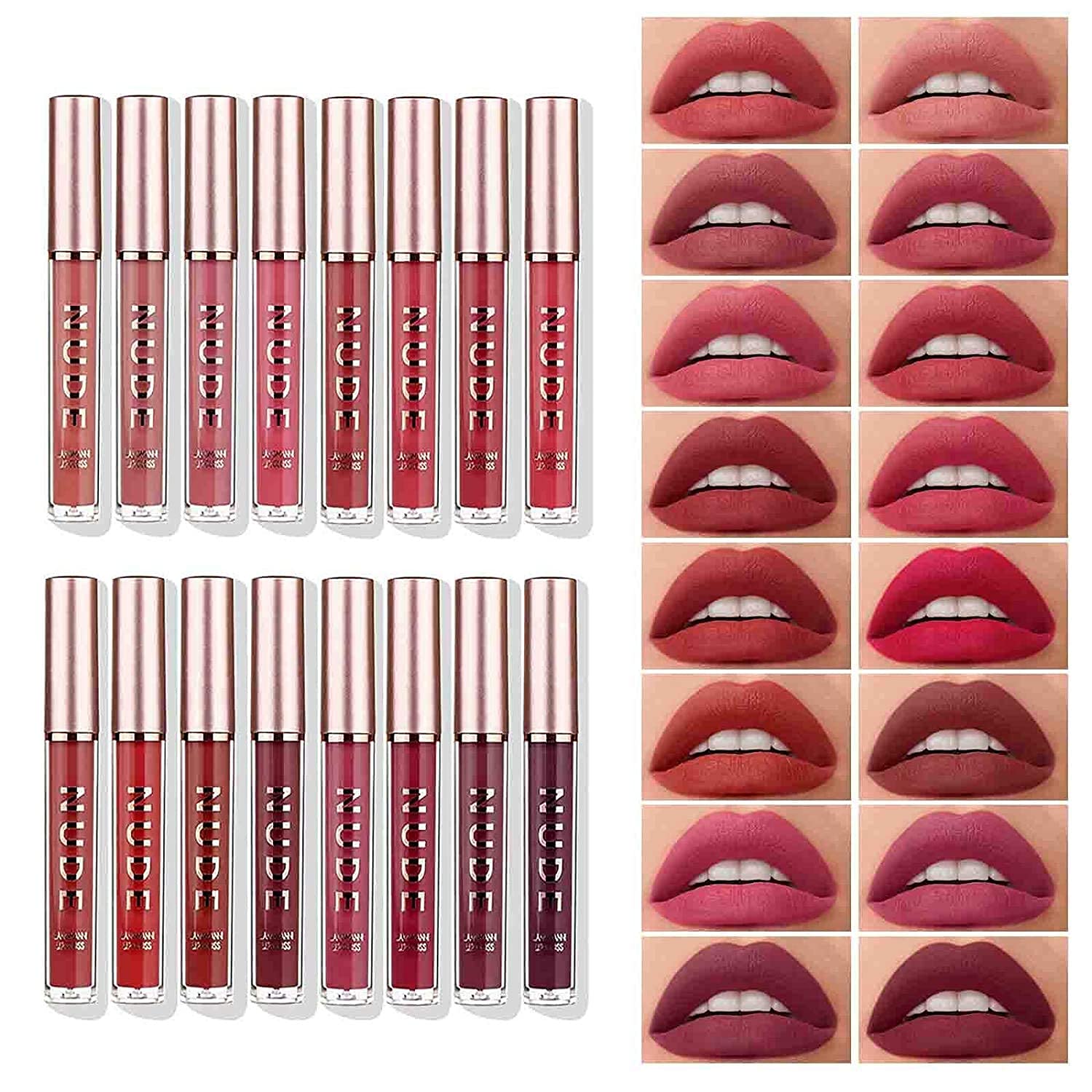 LANGMANNI matte lipstick color swatches show bold pigments for everyday looks