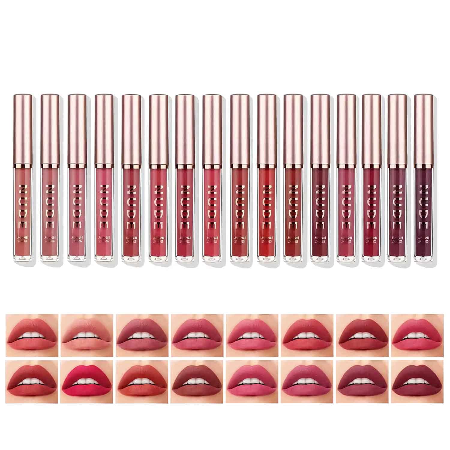 LANGMANNI matte lipstick on lips demonstrates a smooth, long-wearing finish