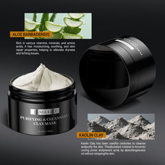 LANGULLCI Purifying Kaolin Clay Mask being applied shows a smooth, refreshed complexion