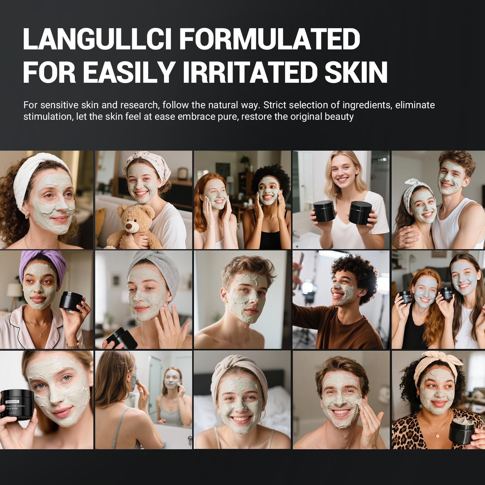 LANGULLCI Purifying Kaolin Clay Mask gift-ready packaging appeals to gifting occasions