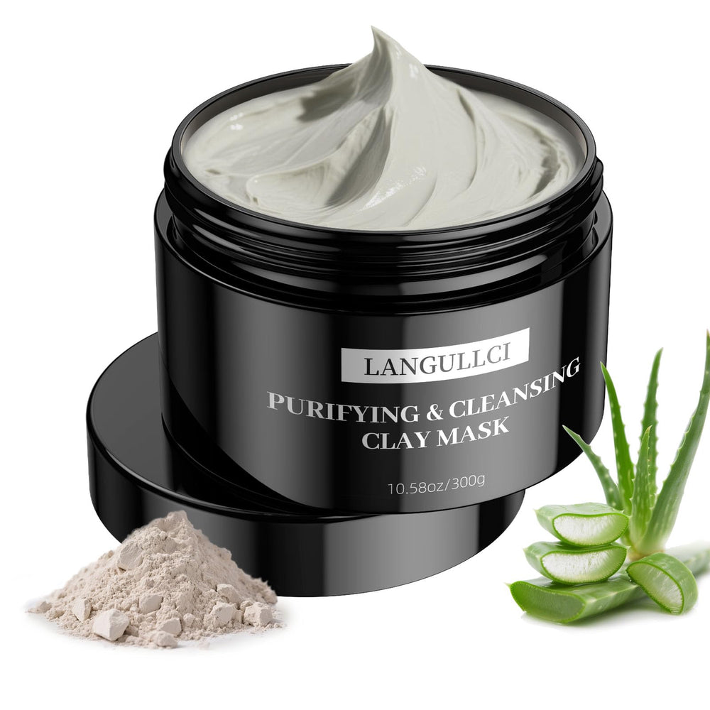 LANGULLCI Purifying Kaolin Clay Mask packaging highlights detox skincare