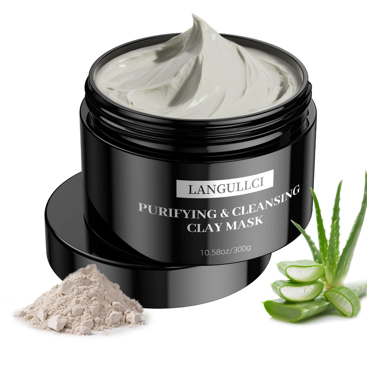 LANGULLCI Purifying Kaolin Clay Mask packaging highlights detox skincare