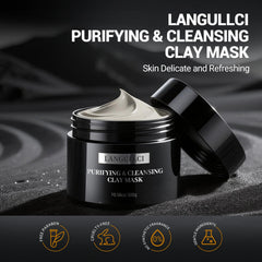 LANGULLCI Purifying Kaolin Clay Mask texture closeup highlights clay purity for pores