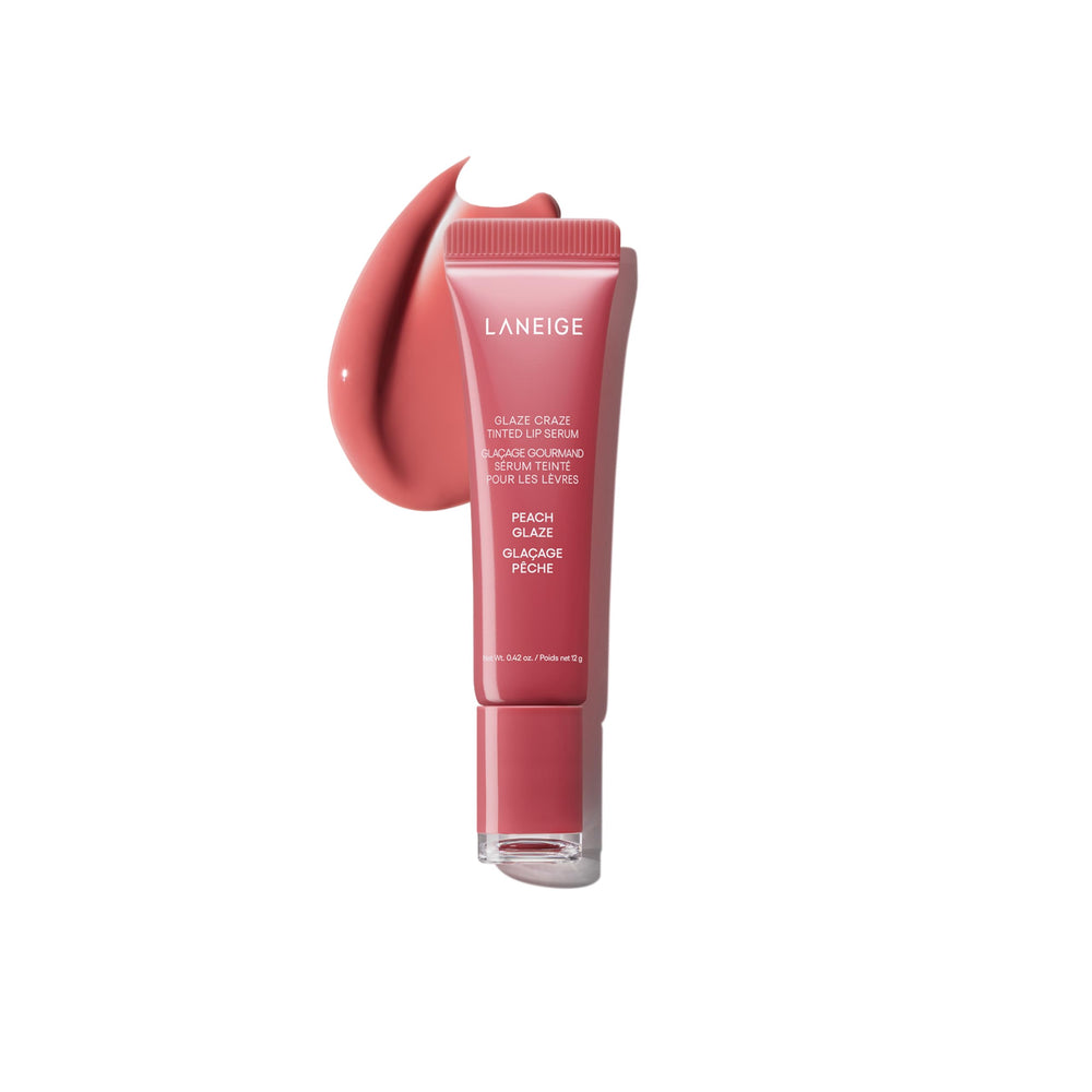 LANEIGE Glaze Craze donut-shade lip serum swatch for glassy hydration.