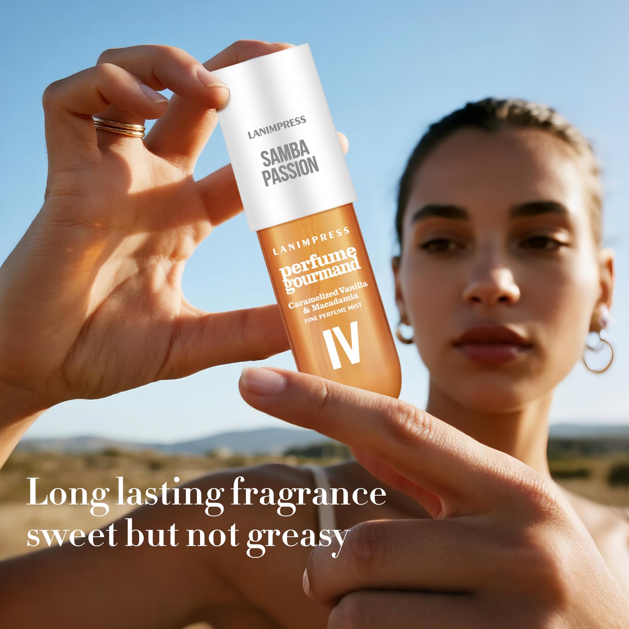 LANIMPRESS No.4 warm caramel-vanilla tones showcase lasting fragrance.