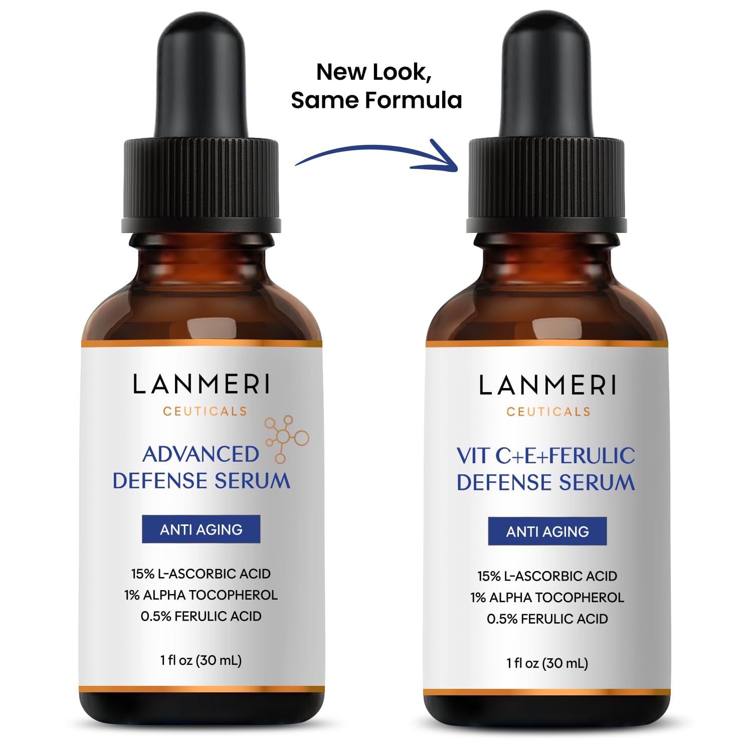 Lanmeri Ceuticals airless bottle closeup preserves potency and usability