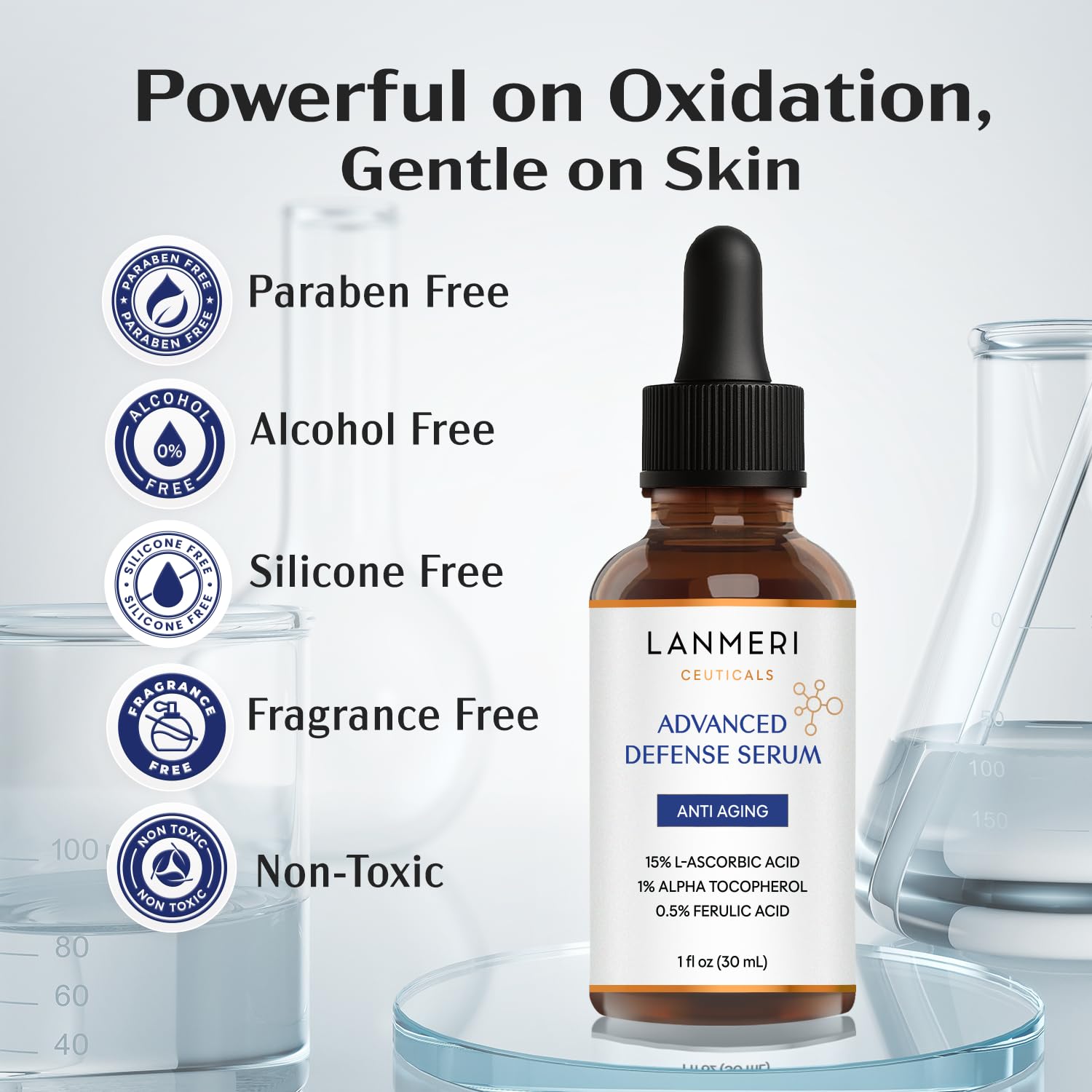 Lanmeri Ceuticals application gesture suggests easy, quick routine for busy mornings