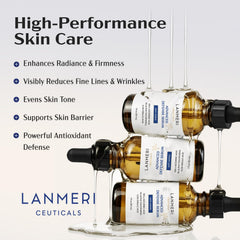 Lanmeri Ceuticals serum texture closeup shows light, non-greasy finish