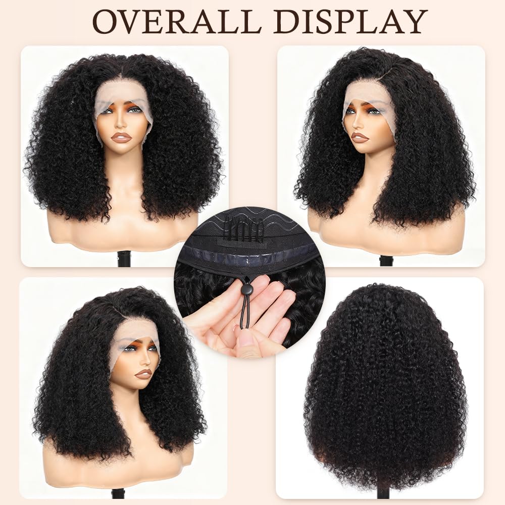 Lannaax HD lace front curly wig 20 inch for natural part and blend.