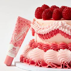 Lanolips 101 Ointment Raspberry Shortcake application demonstrates creamy texture on lips