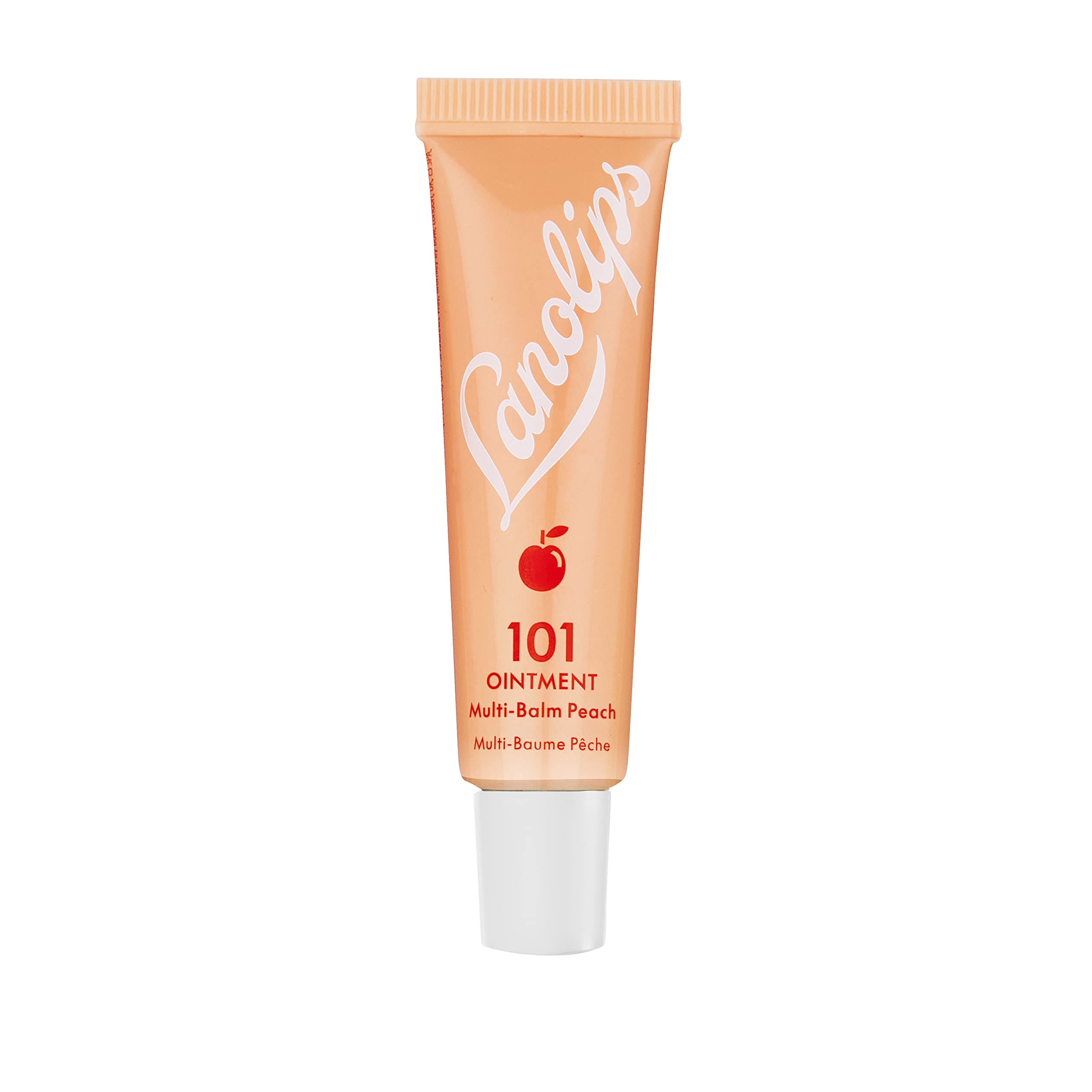 Lanolips 101 Ointment tube closeup for peach lip care and hydration
