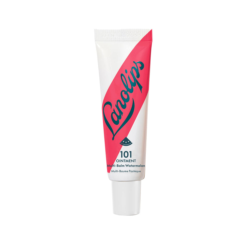 Lanolips 101 Ointment Watermelon tube closeup for hydrating lips