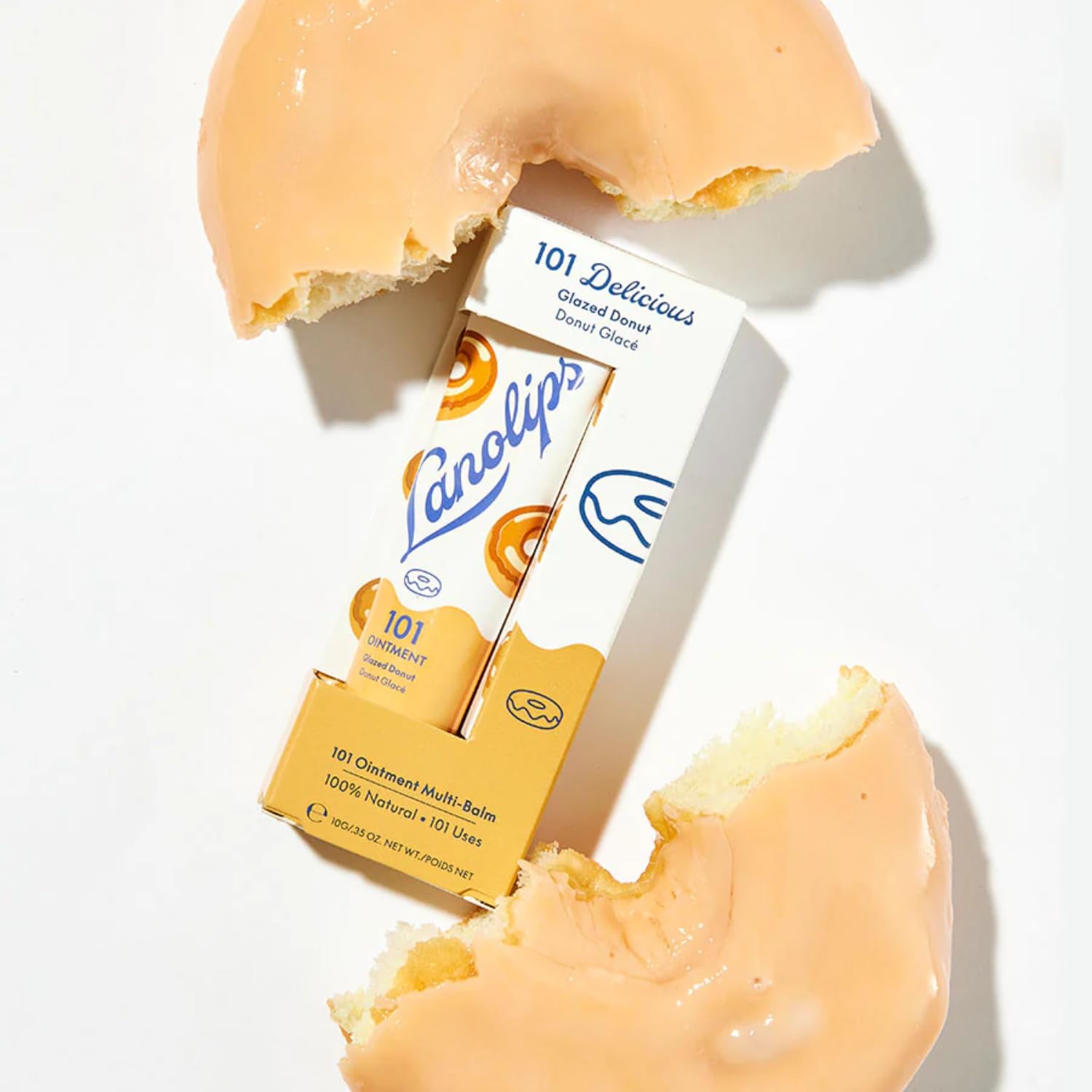 Lanolips clean formula label highlights petrolatum-free ingredients.