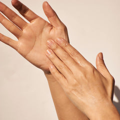 Close-up of nails and cuticles treated with Lanolips for healthier-looking nails.